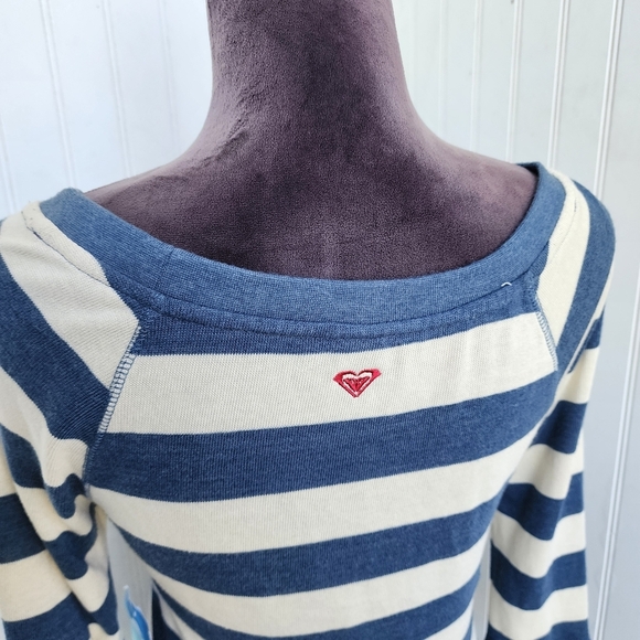 NWT Roxy Rain Shine Sweater Dress Blue Cream Striped Long Sleeve Stretch Sz S - Picture 8 of 14